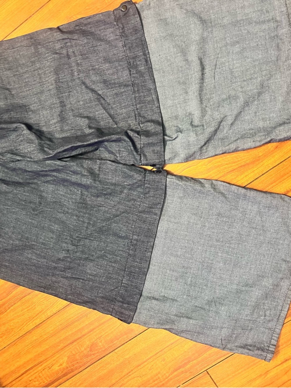 UOOZEE Two-Tone Chambray Pants - - Picture 9 of 11